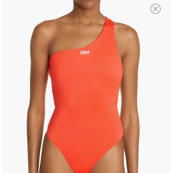 OFF-WHITE Logo One-Shoulder One-Piece Swimsuit